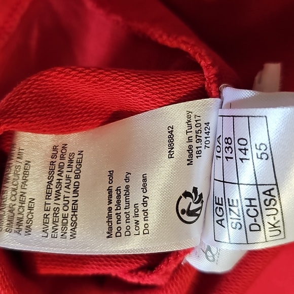 Cyrillus Paris Girls Dress With Liberty Fabric Collar Red/White Size 10 - Picture 8 of 8